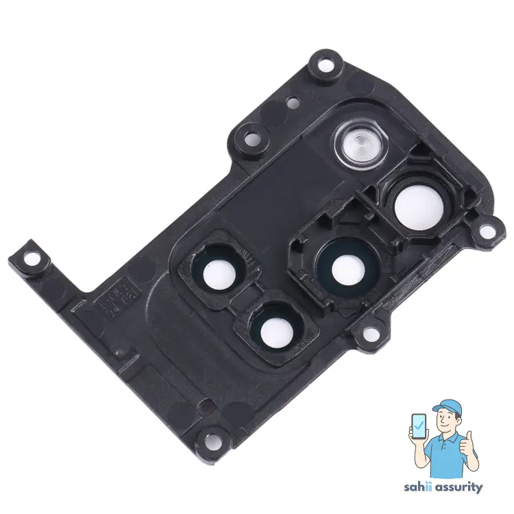 Camera Lens Glass with Frame for Realme 7i Black thumbnail